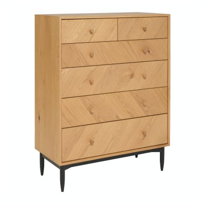 Ercol Monza Bedroom - 6 Drawer Tall Wide Chest