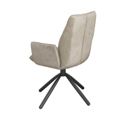 Zanetti - Swivel Dining Chair (Mink Fabric)