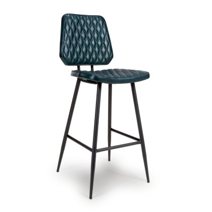 Austin - Bar Chair (Blue Leather)