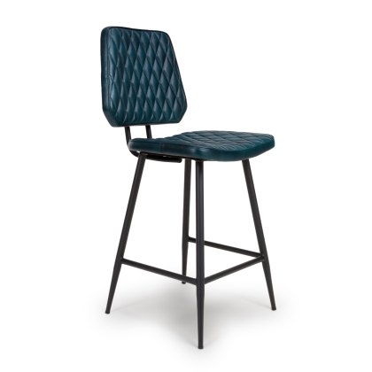 Austin - Counter Chair (Blue Leather)