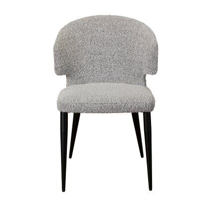 Belle - Dining Chair (Grey Boucle Fabric)