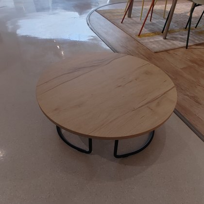 Trust - Coffee Table (Matt Black Frame/Natural Oak Top)