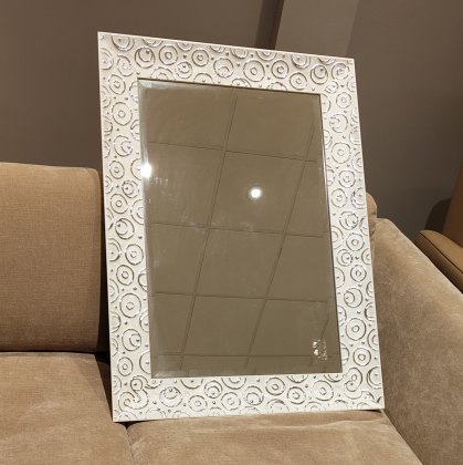 Bevel Mirror - White and Silver