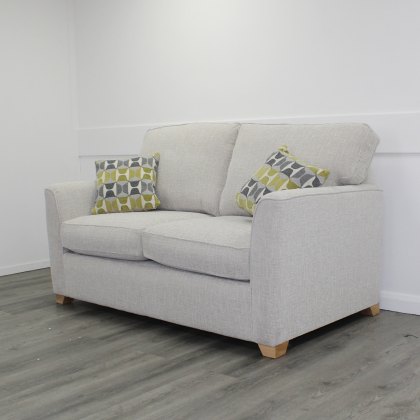 Revel - 2 Seat Sofa Bed (Beige with Citron Hourglass Scatter Cushions) In Stock