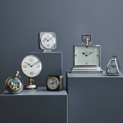 Midnight Mayfair - Latham Small Aluminium Rectangular Clock With Roman Numerals