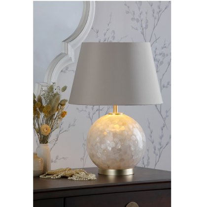 Laura Ashley - Mathern Table Lamp Cream Shell & Champagne With Shade