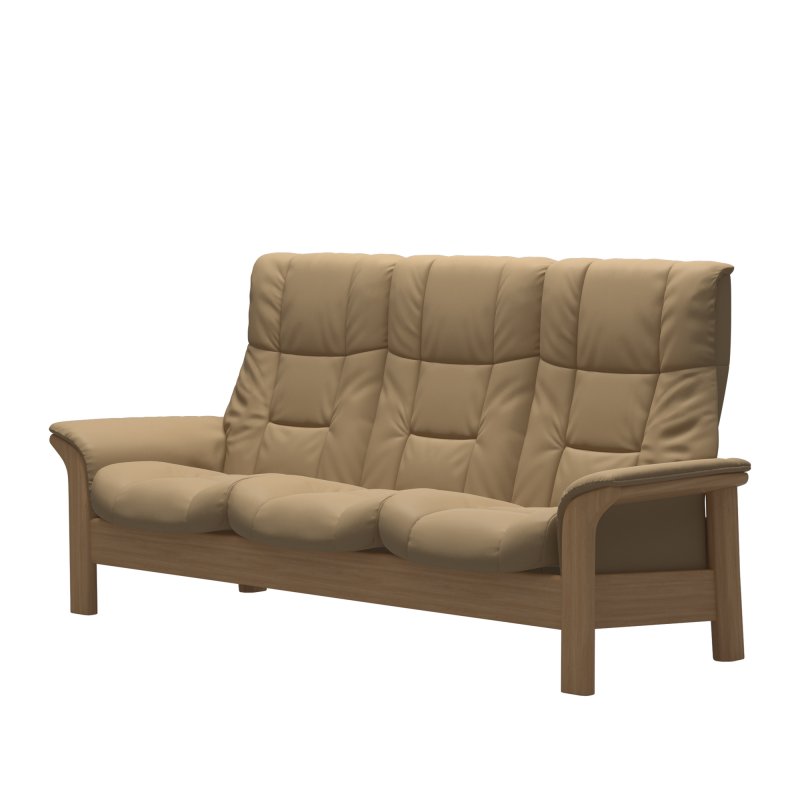 Stressless Stressless Windsor Quickship - 3 Seat Sofa (Paloma Sand/Oak)