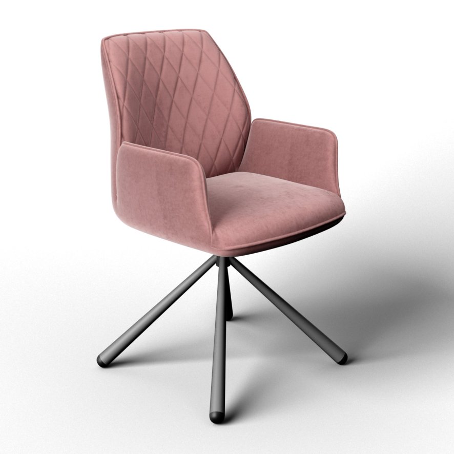 Torelli Furniture Ltd Zanetti - Swivel Dining Chair (Pink Fabric)