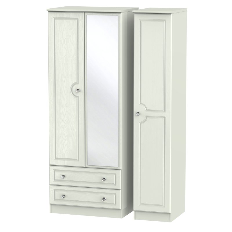 Welcome Furniture Dakota Bedroom - Tall Triple 2 Drawer Mirror Wardrobe