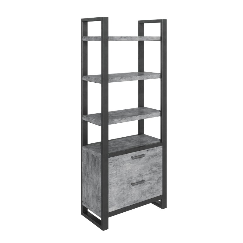 Classic Furniture Roxburgh - Bookcase with Drawers (Stone Effect)