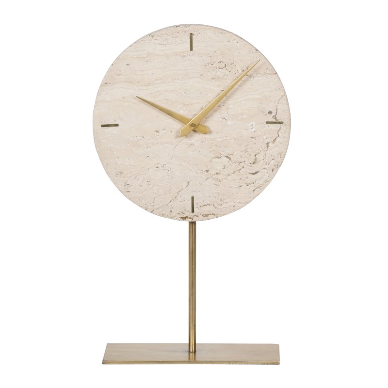 Libra Luxurious Glamour - Light Travertine Mantle Clock On Stand