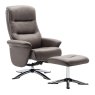 Furniture Link Texas - Swivel Recliner and Stool (Grey)