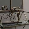 Libra Luxurious Glamour - Antique Bronze Kissing Couple On Bike Sculpture