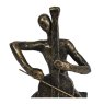 Libra Calm Neutral - Antique Bronze Jackie Cellist on Block Sculpture