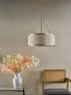 Dar Lighting Dar - Fenella 5 Light Pendant Gold With Natural Seagrass Shade