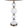 Laura Ashley Laura Ashley - Croxden Table Lamp White Ribbed Glass & Antique Brass With Shade
