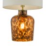 Dar Lighting Dar - Leandra Dual Light Table Lamp Tortoiseshell Glass With Shade
