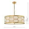 Dar Lighting Dar - Epstein 4 Light Pendant Gold With Ivory Shade & Glass Diffuser