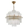 Dar Lighting Dar - Lukas 13 Light Pendant Brushed Antique Gold and Clear Glass