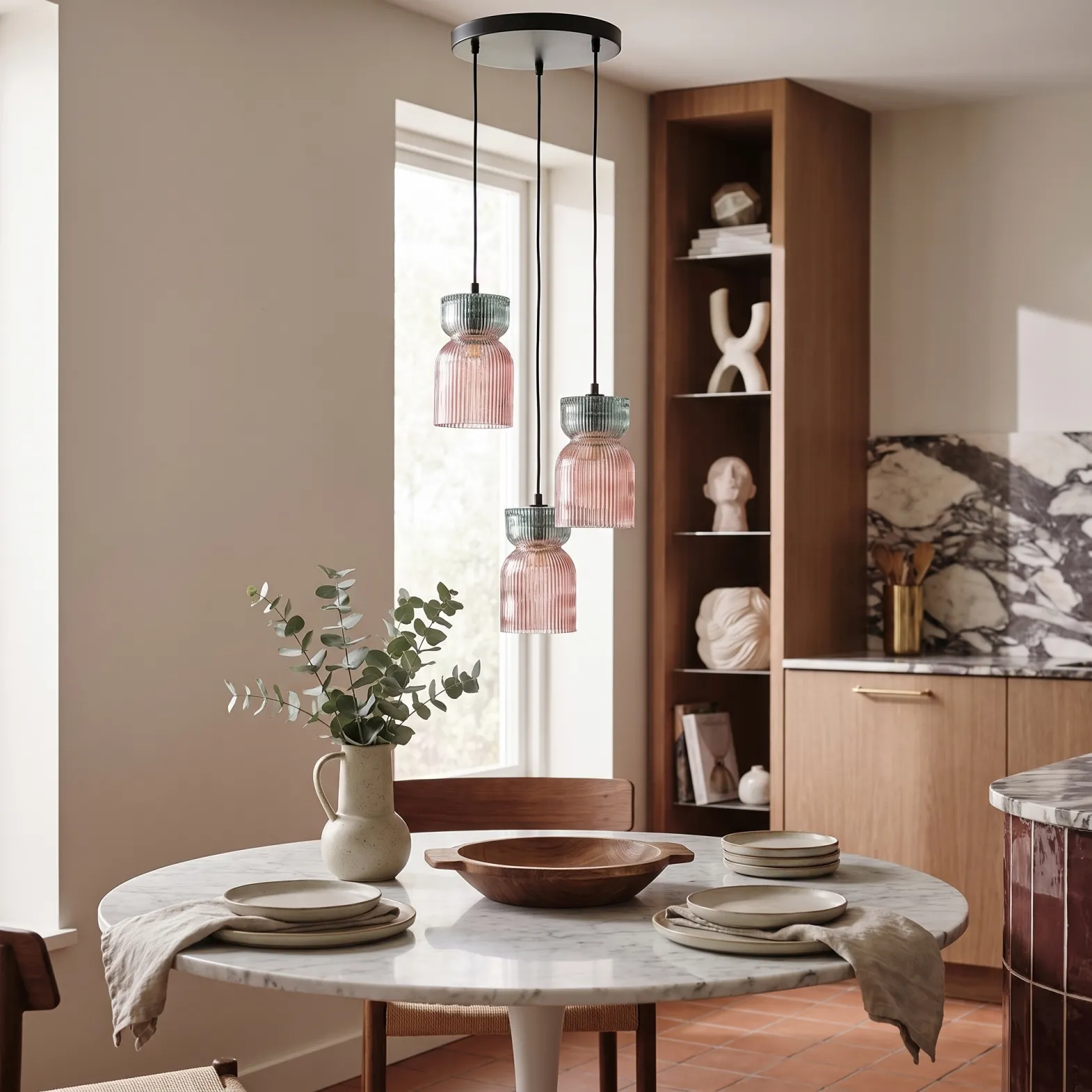 Dining Room

&nbsp;

Lighting can help create the perfect setting for everything from everyday family meals to entertaining guests.


	A pendant light positioned above the dining table can create a natural focal point.


&nbsp;


	Make sure the size of the fitting is proportionate to the table and room.


&nbsp;


	Consider a dimmable light so you can adjust the atmosphere.


&nbsp;


	Multiple pendants can work well above longer dining tables.


&nbsp;


	Choose a design that complements your dining furniture and overall interior style.


&nbsp;

A statement pendant can also help visually define the dining area within an open-plan space.

