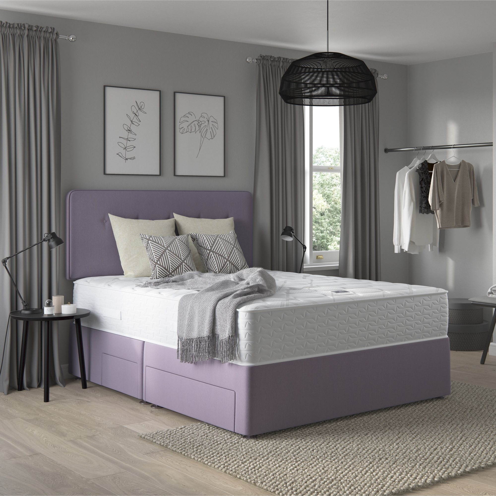 Relyon Dreamworld React Memory Mattress and Divan Base Set • Roomes