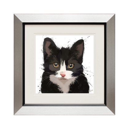 Figures and Florals - Scruffy Cat Black and White Figures and Florals - Scruffy Cat Black and White