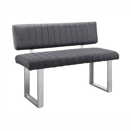 Athens - Side Bench (Dark Grey Faux Leather) Athens - Side Bench (Dark Grey Faux Leather)