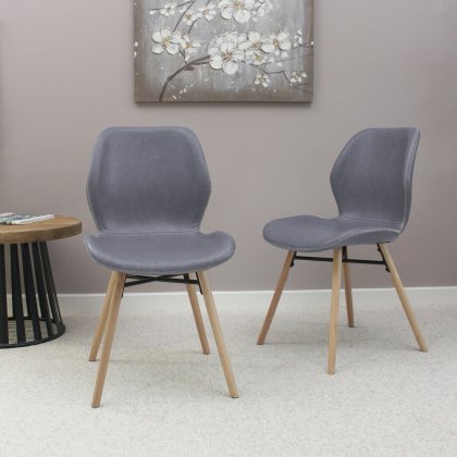 Durada - Dining Chair (Light Grey Faux Leather)