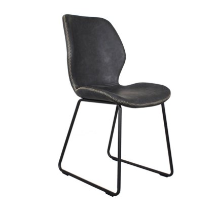 Callum - Dining Chair (Dark Grey Faux Leather)