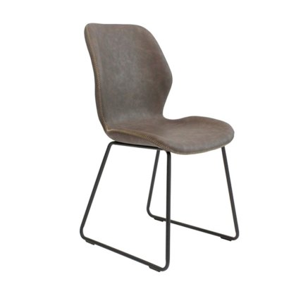 Callum - Dining Chair (Light Brown Faux Leather)