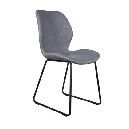 Callum - Dining Chair (Light Grey Faux Leather)