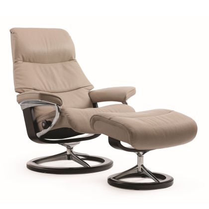 Stressless View - Recliner Chair and Footstool (Signature Base)