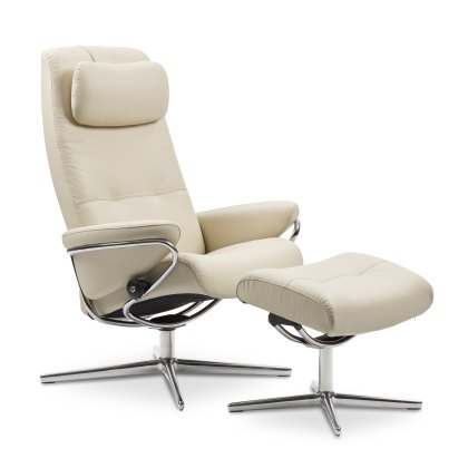 Stressless Berlin - High Back Recliner Chair and Footstool (Cross Base) Stressless Berlin - High Back Recliner Chair and Footstool (Cross Base)