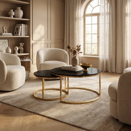 Berkshire - Round Coffee Table Nest (Black Ceramic)