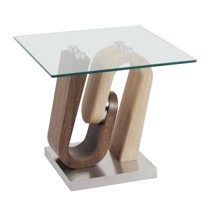 Neptune - End Table (Walnut and Oak)