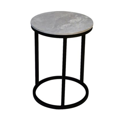 Hutton - Round End Table (Grey and Black)