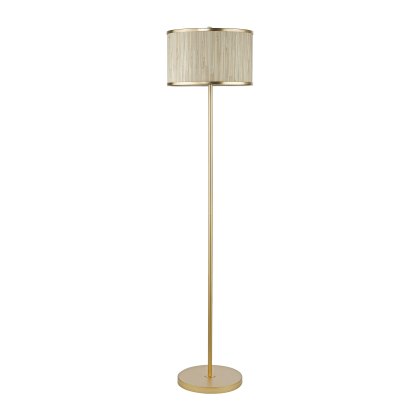 Dar - Fenella 3 Light Floor Lamp Gold Leaf and Seagrass