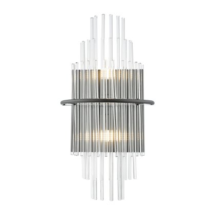 Dar - Lukas 2 Light Wall Light (Satin Black)