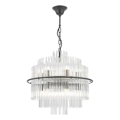 Dar - Lukas 13 Light Pendant (Satin Black)