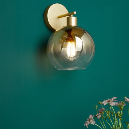 Dar - Lycia Wall Light Satin Gold and Gold Ombre Glass
