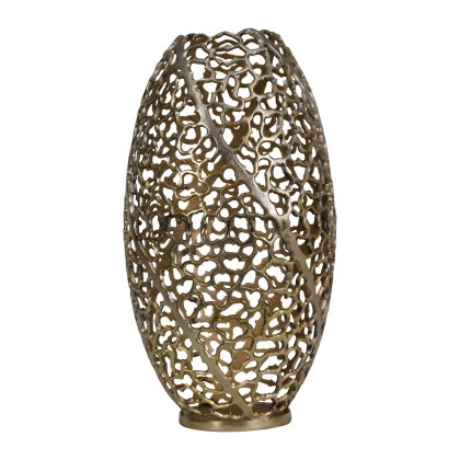 Aussie - Gold Coral Aluminium Barrel Vase (26x48cm) Aussie - Gold Coral Aluminium Barrel Vase (26x48cm)