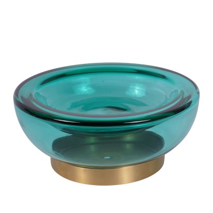 Jorum - Glass Bowl with Brass Detail Jorum - Glass Bowl with Brass Detail