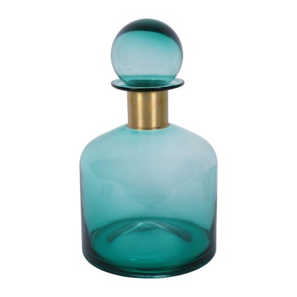 Jorum - Wide Glass Bottle with Lid (Brass Detail) Jorum - Wide Glass Bottle with Lid (Brass Detail)