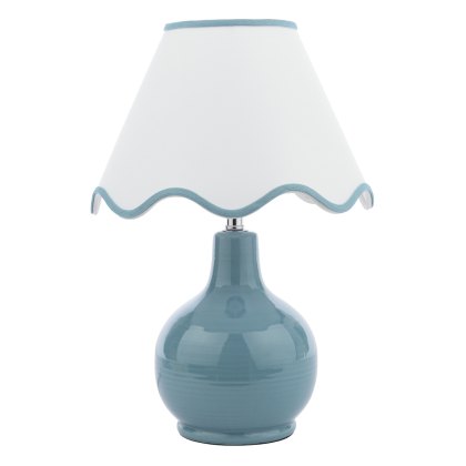 Laura Ashley - Bramhope Table Lamp (Blue Ceramic With Shade)