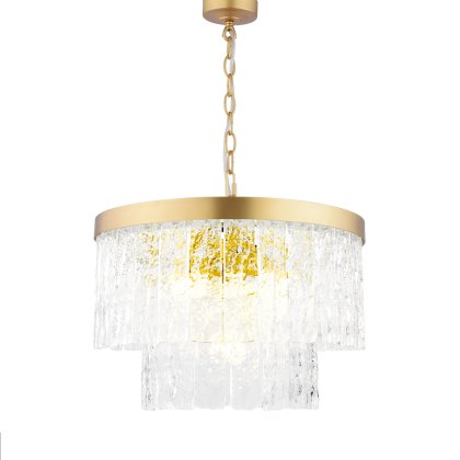 Laura Ashley - Durnsford 4 Light Pendant (Matt Antique Brass and Glass)