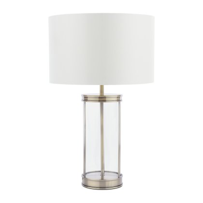 Laura Ashley - Harrington Small Table Lamp (Antique Brass and Glass With Shade)