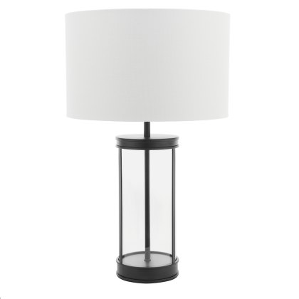 Laura Ashley - Harrington Small Table Lamp (Matt Black and Glass With Shade) Laura Ashley - Harrington Small Table Lamp (Matt Black and Glass With Shade)