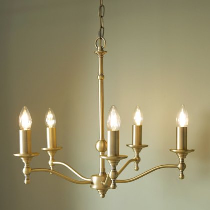 Laura Ashley Ludchurch - 5 Light Armed Pendant Matt Fitting Only (Antique Brass)