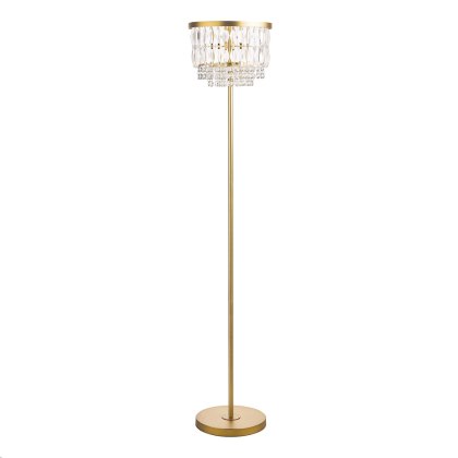 Laura Ashley - Rhosill 3 Light Floor Lamp (Matt Antique Brass and Crystal)