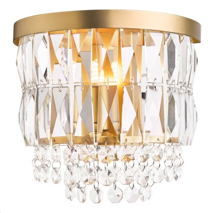 Laura Ashley - Rhosill Wall Light (Matt Antique Brass and Crystal)